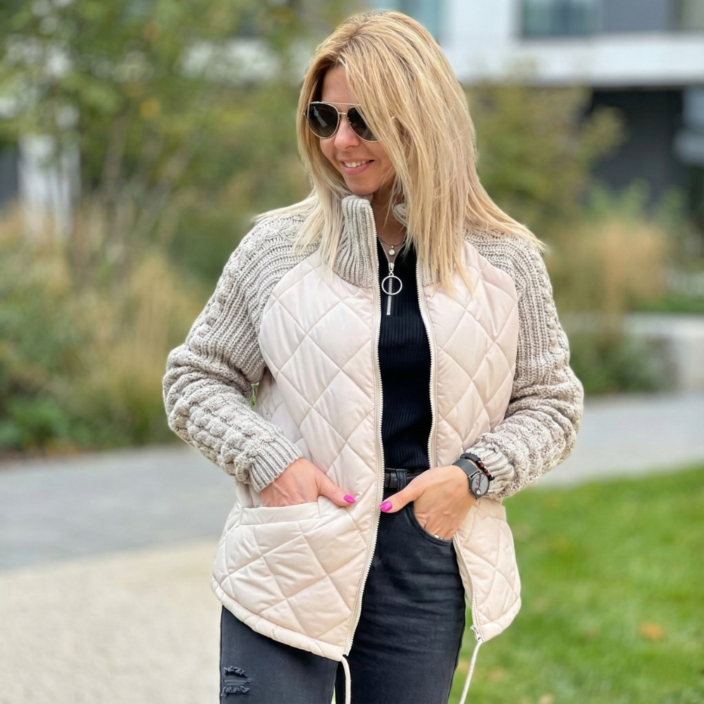 Ronja | Winterjacke für Damen, gestepptes Patchwork-Design