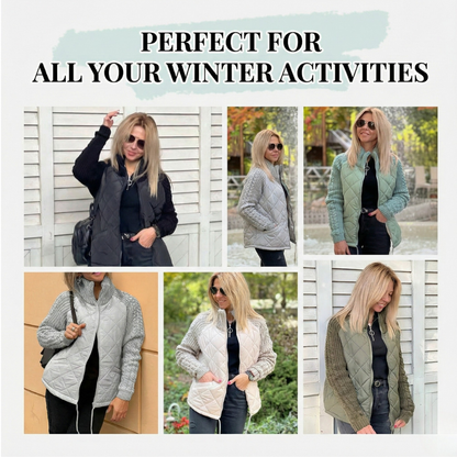Ronja | Winterjacke für Damen, gestepptes Patchwork-Design