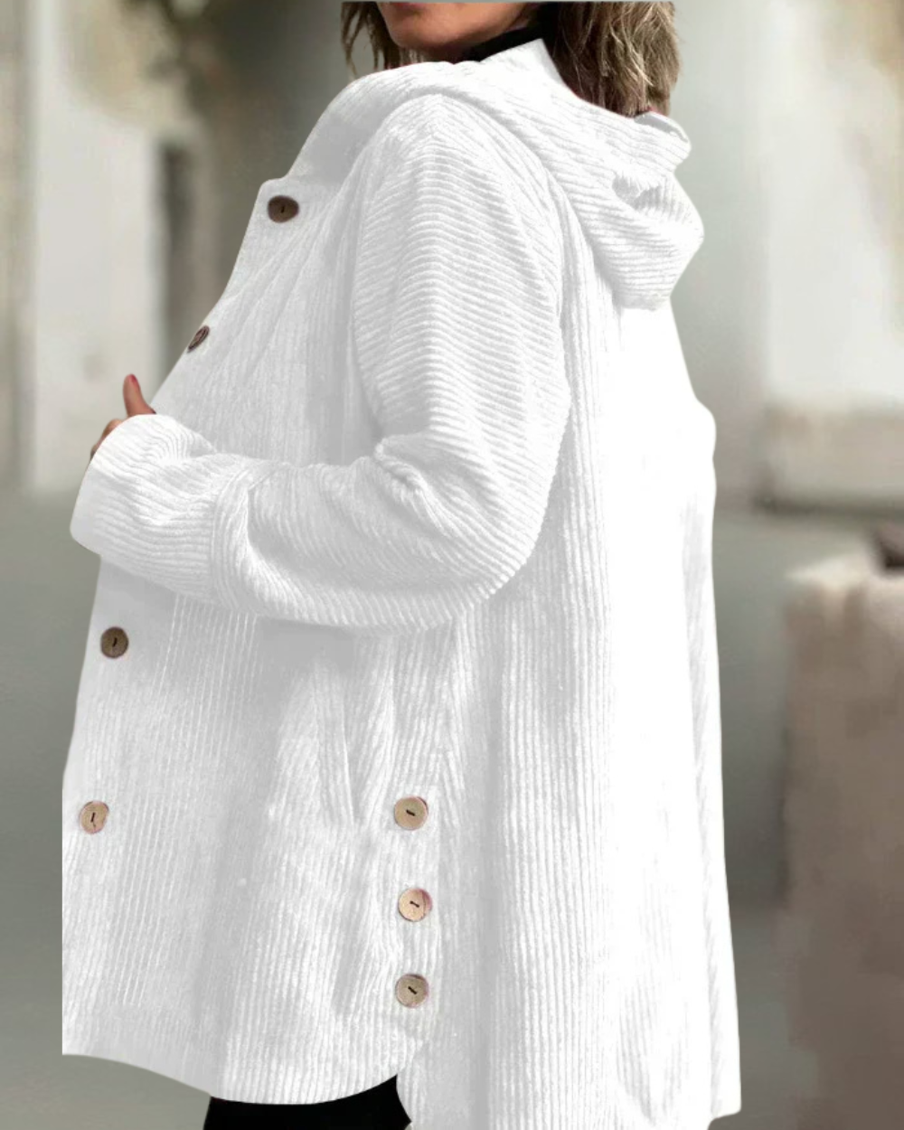 Nannika | Offene Lange Strickjacke mit Taschen für Damen