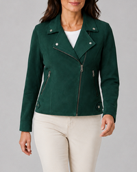 Beatrice | Kurze Bikerjacke mit Reverskragen für Damen
