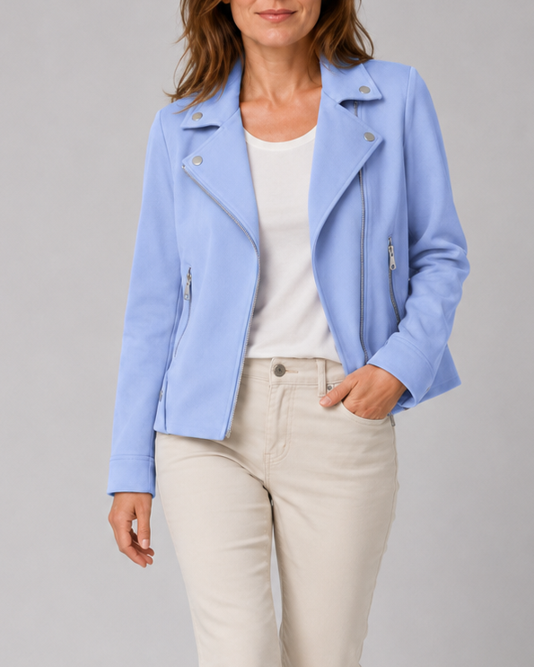 Beatrice | Kurze Bikerjacke mit Reverskragen für Damen