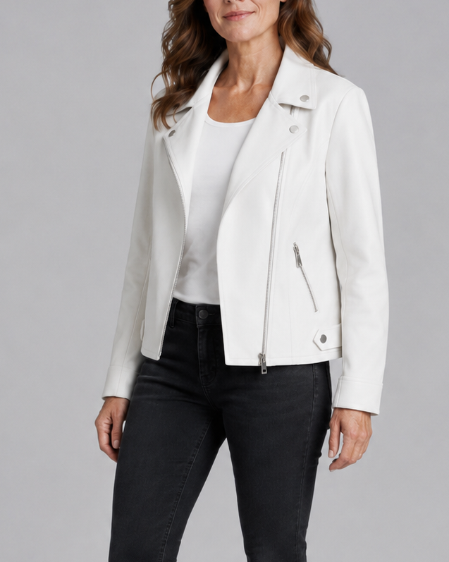 Beatrice | Kurze Bikerjacke mit Reverskragen für Damen