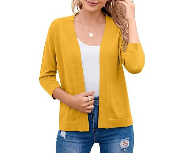 Asta | Damen Kurze Strickjacke mit offenem Schnitt