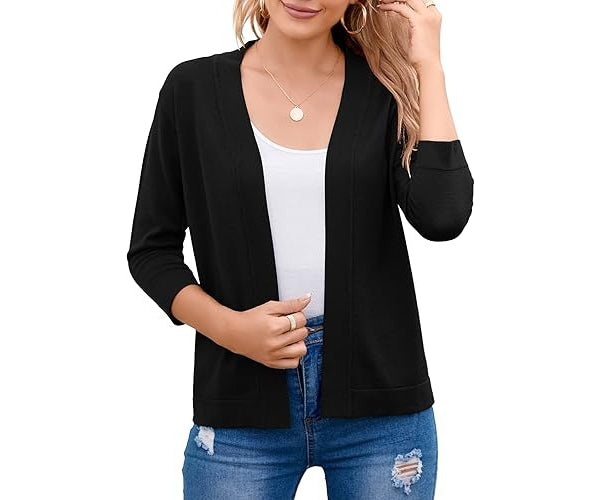 Asta | Damen Kurze Strickjacke mit offenem Schnitt
