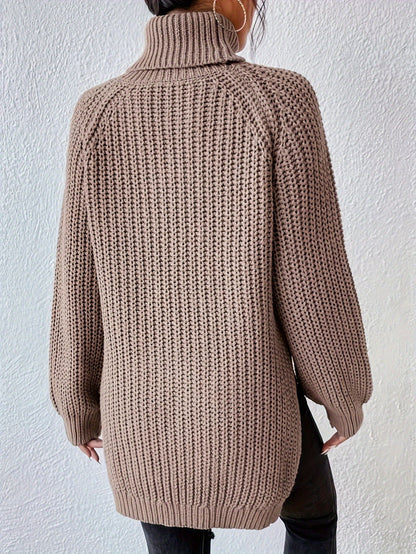Iselin | Damen Grobstrick Rollkragenpullover