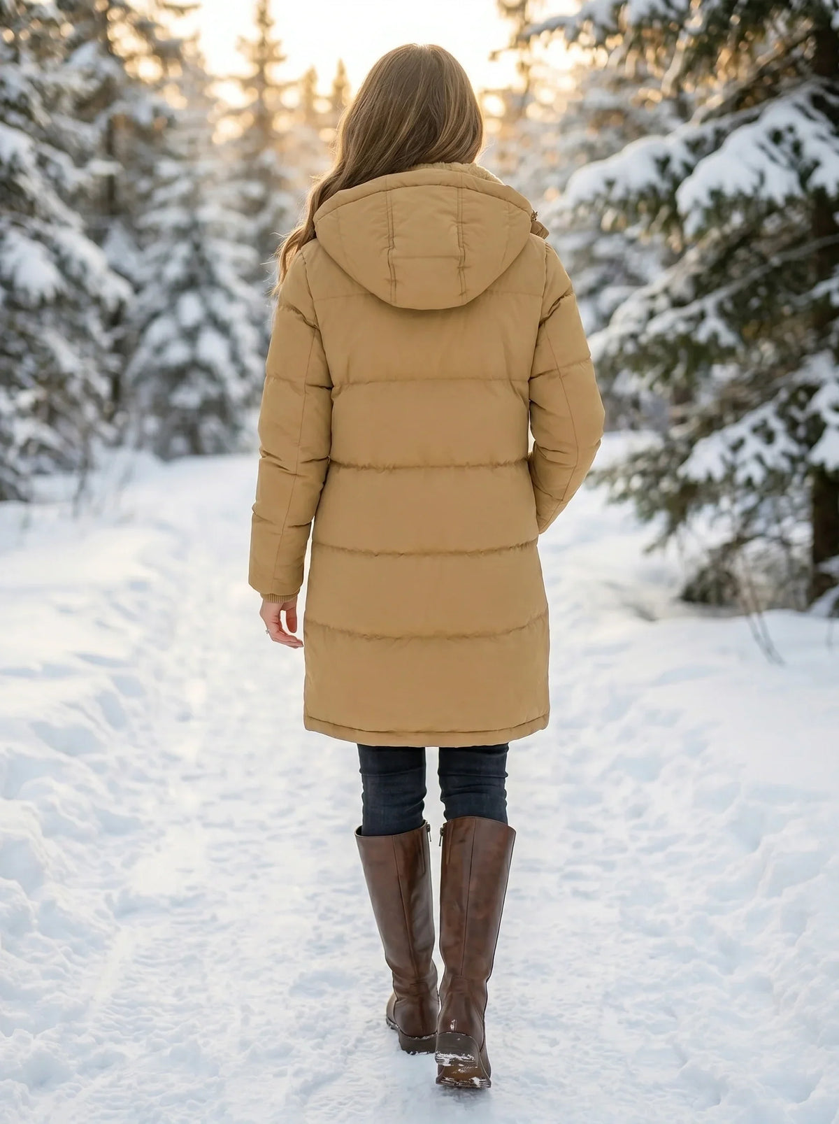 Metta | Winterjacke Damen Gesteppt mit Kapuze und Kordelzug