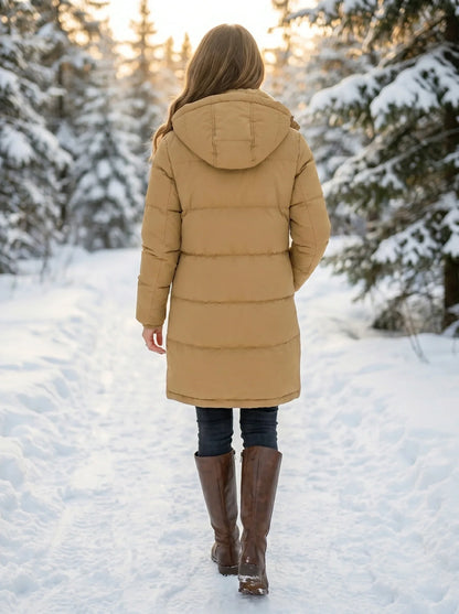 Metta | Winterjacke Damen Gesteppt mit Kapuze und Kordelzug