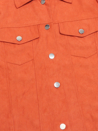 Wilhelmina | Damen Cordjacke mit Knopfleiste und Klappentaschen