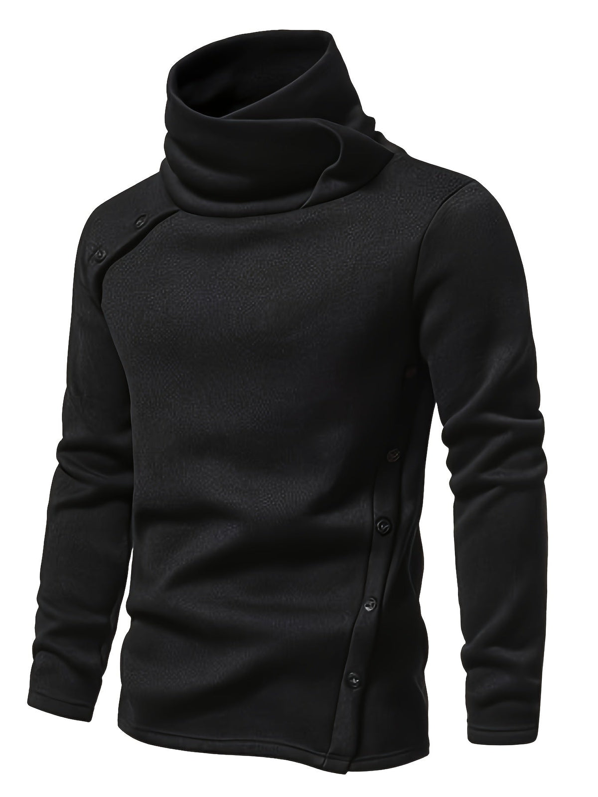Emmanuel | Herren Strickpullover mit Knopfleiste Stehkragen