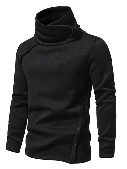 Emmanuel | Herren Strickpullover mit Knopfleiste Stehkragen