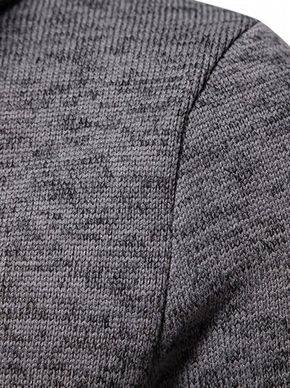 Emmanuel | Herren Strickpullover mit Knopfleiste Stehkragen