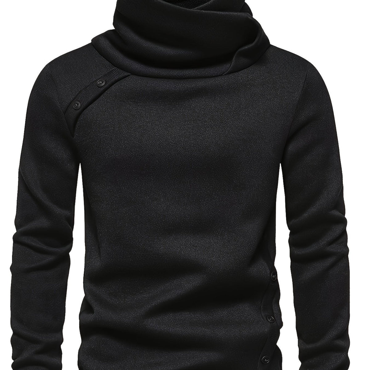 Emmanuel | Herren Strickpullover mit Knopfleiste Stehkragen