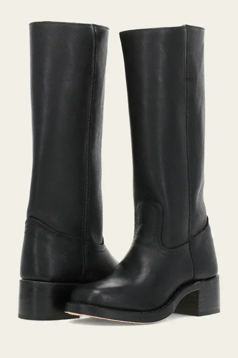 Olivia | Schmale Damenstiefel mit Reißverschluss und Absatz