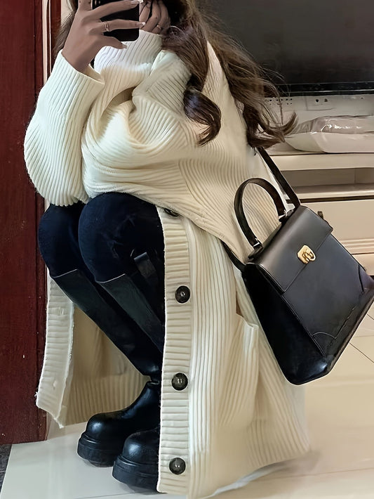 Saskia | Grobstrick Oversized Cardigan mit Knopfleiste für Damen