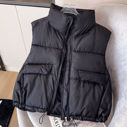 Gabriella | Damen Steppweste Stehkragen Boxy-Schnitt