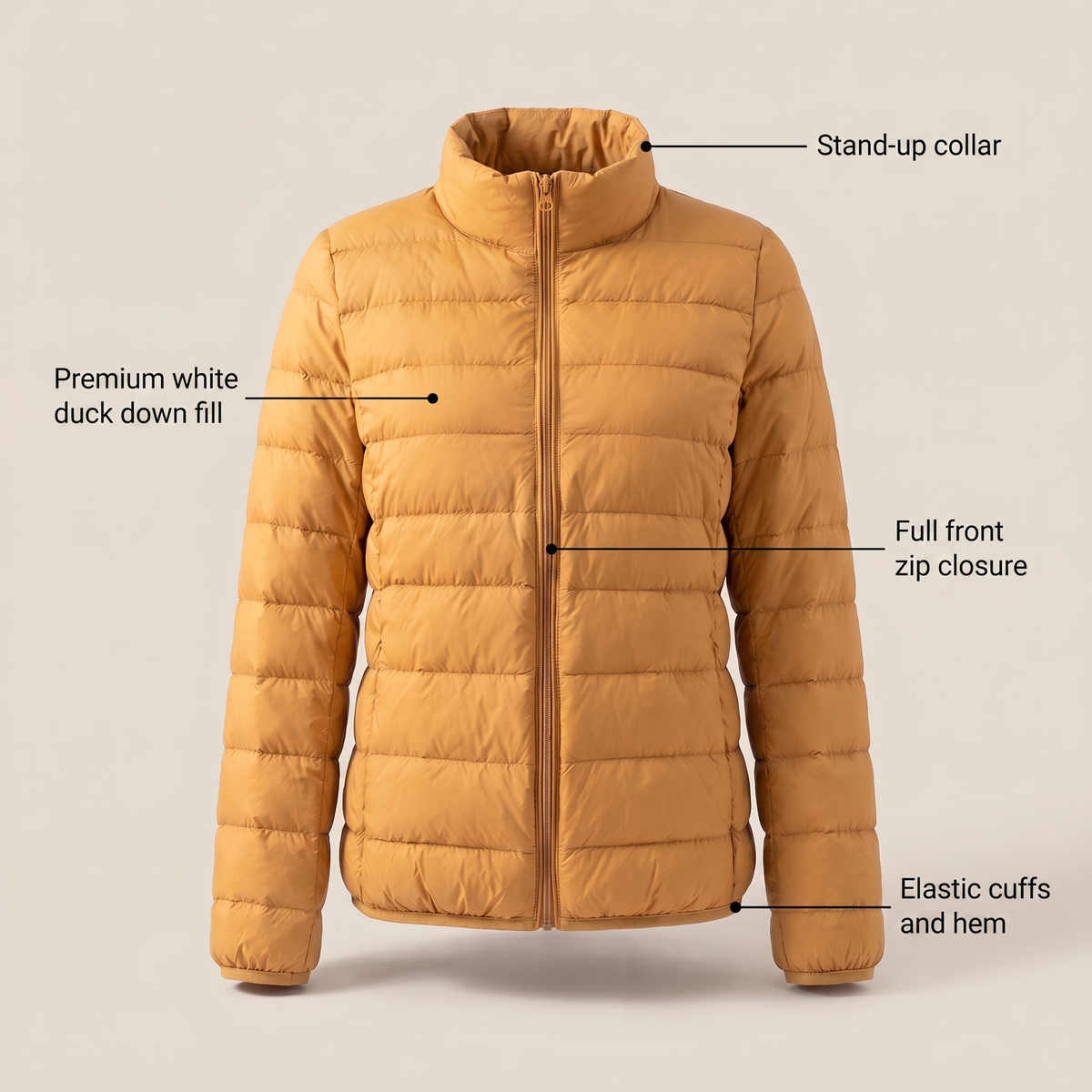 Daphnee | Winterjacke Damen Gesteppt Longline Stehkragen