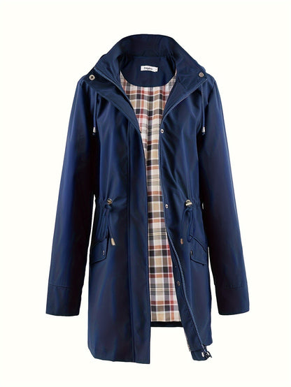 Eefje | Damen Winterjacke mit Kapuze und Kordelzug, Taillengürtel
