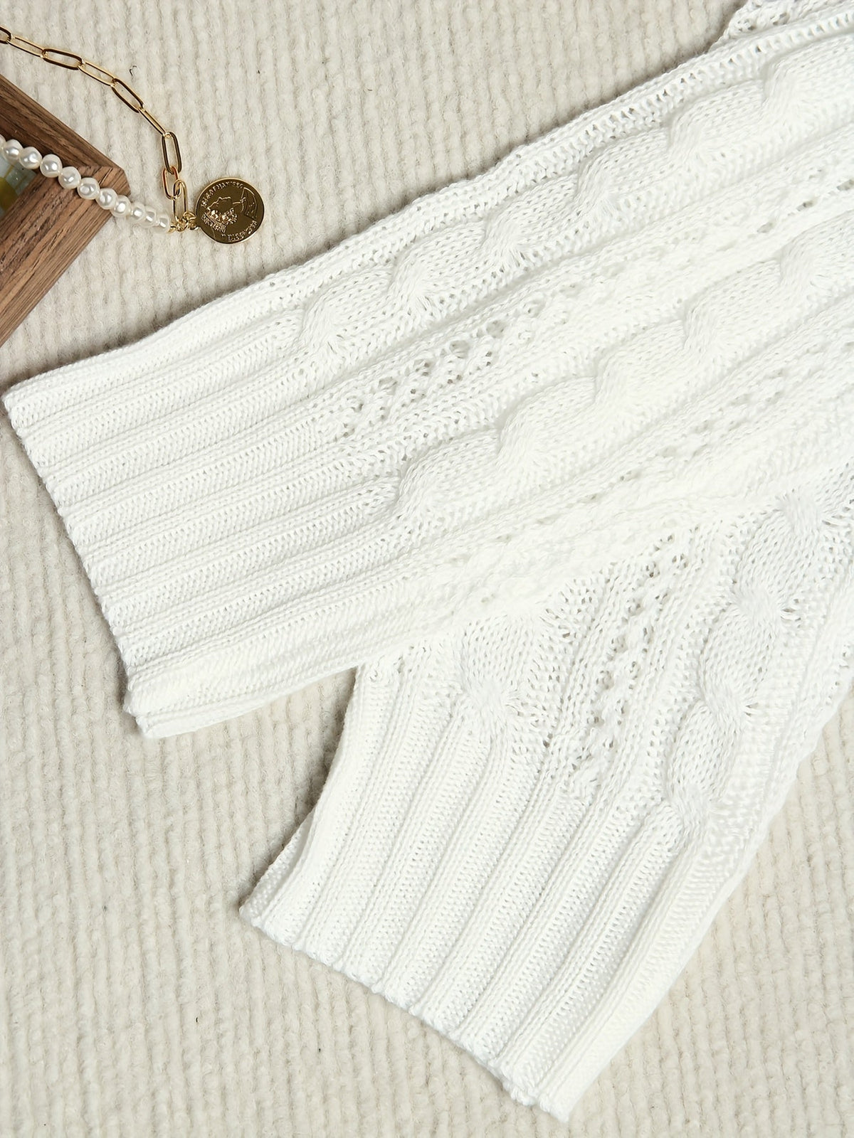 Mirela | Damen Zopfmuster Cardigan mit Knopfleiste, Grau