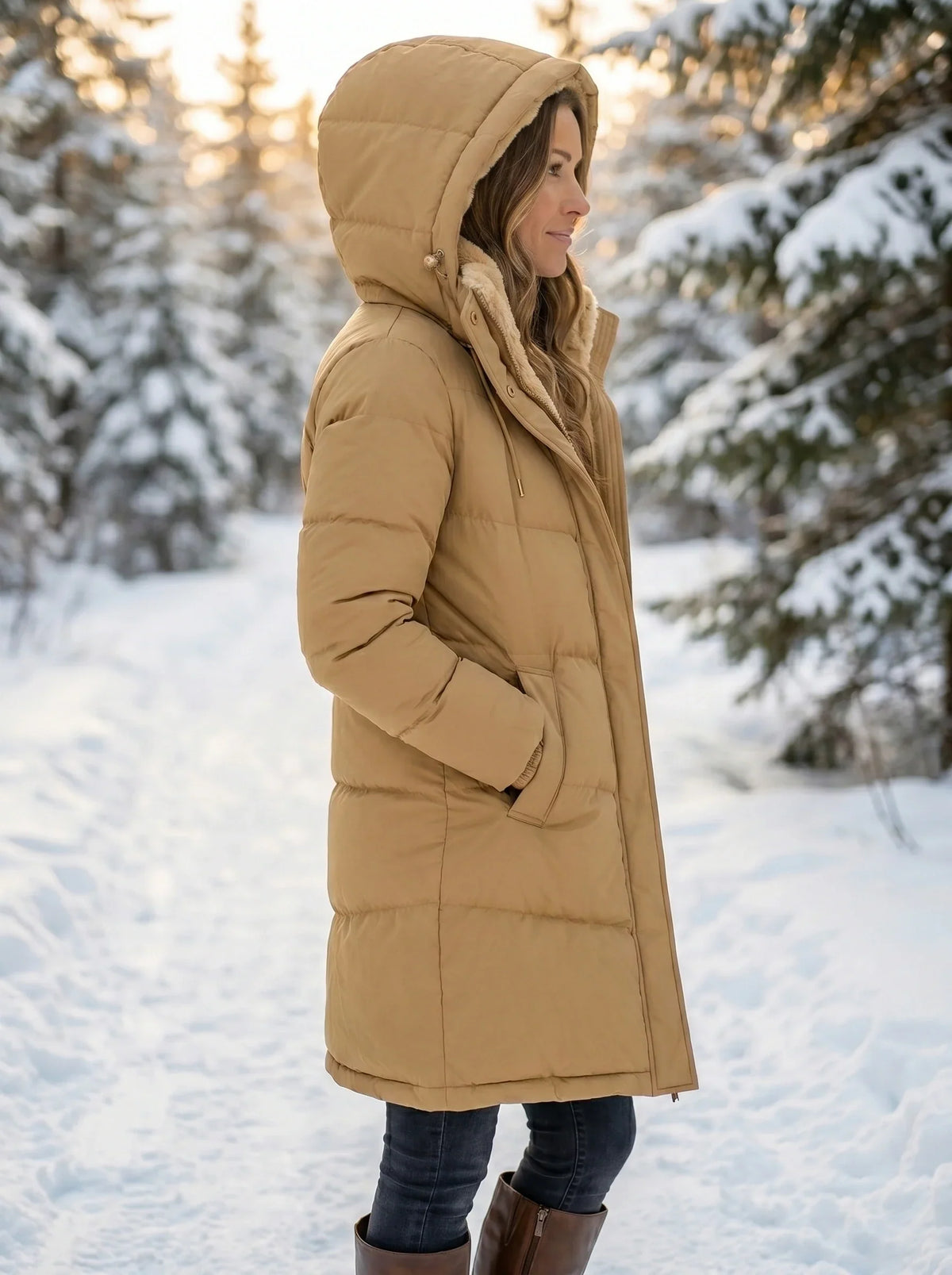 Metta | Winterjacke Damen Gesteppt mit Kapuze und Kordelzug