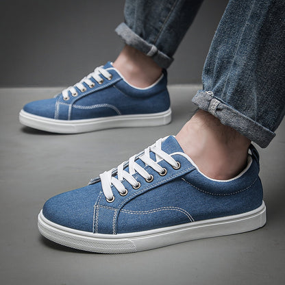 Edgar | Herren Sneaker mit Schnürung und gerippter Sohle, Denim