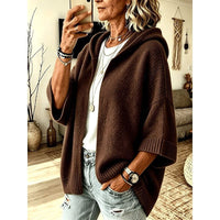 Sienna | Weite Strickjacke mit Kapuze für Damen offen