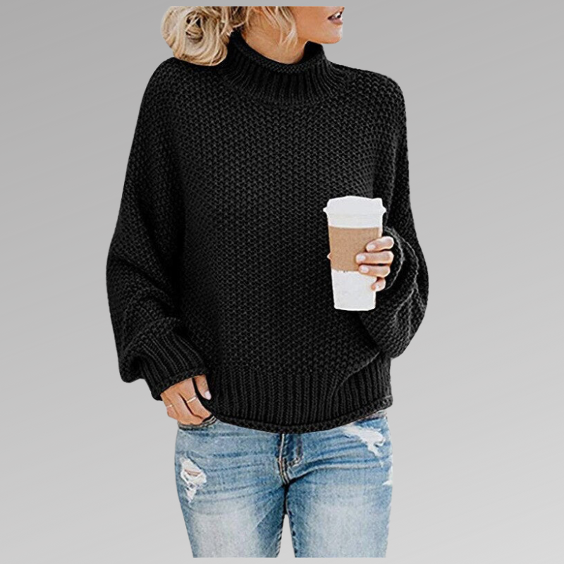 Arwen | Dame Oversized Rollkragen Strickpullover Winter