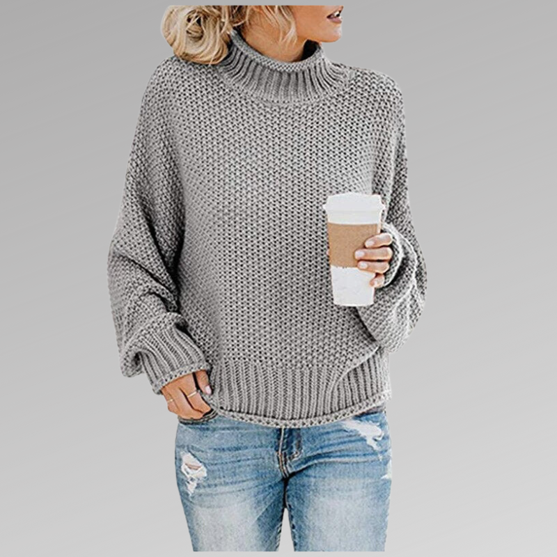 Arwen | Dame Oversized Rollkragen Strickpullover Winter