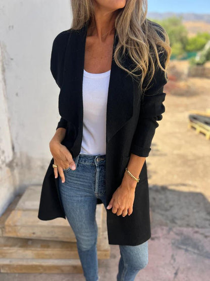 Sussi | Offene Longline Strickjacke mit Taschen für Damen