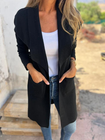 Sussi | Offene Longline Strickjacke mit Taschen für Damen