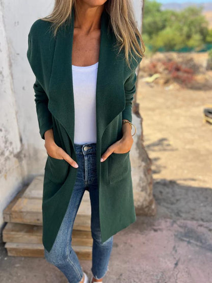 Sussi | Offene Longline Strickjacke mit Taschen für Damen