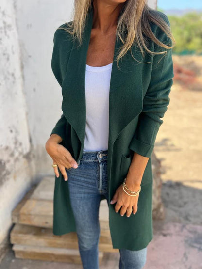 Sussi | Offene Longline Strickjacke mit Taschen für Damen