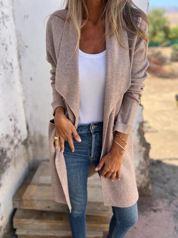 Sussi | Offene Longline Strickjacke mit Taschen für Damen