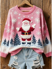 Annelie | Weihnachtspullover mit Santa-Motiv