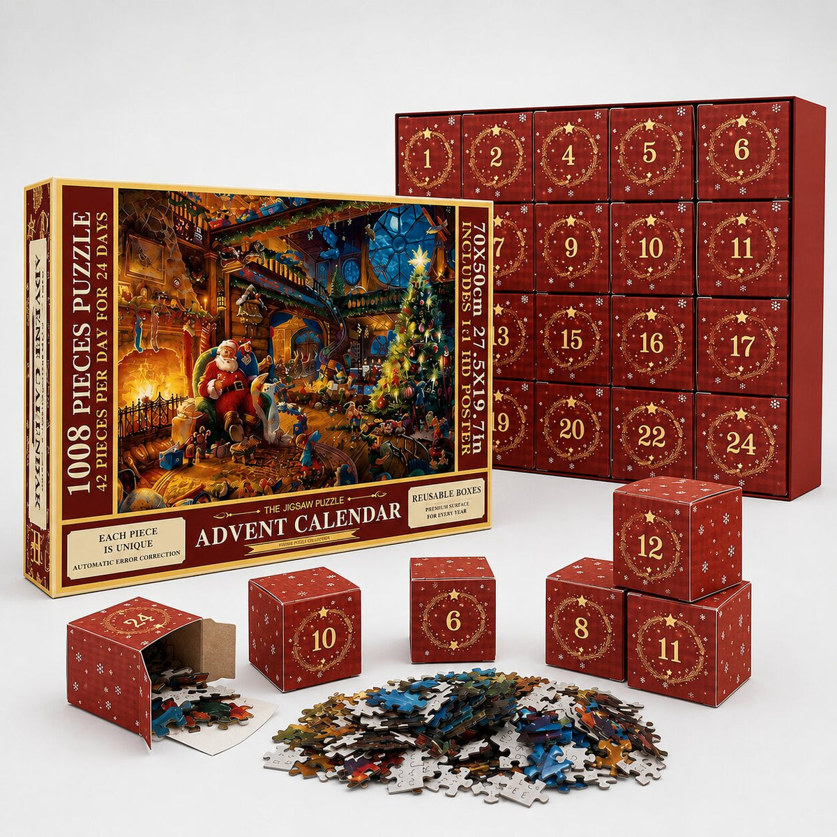 Finnja Adventskalender Weihnachtsgeschenke – 1008 Teile Puzzle