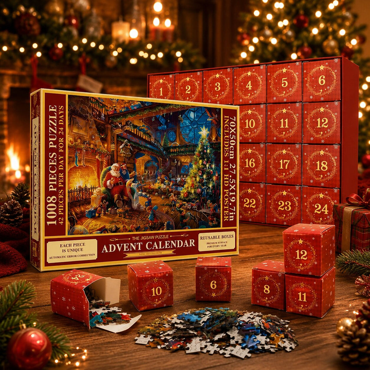 Finnja Adventskalender Weihnachtsgeschenke – 1008 Teile Puzzle