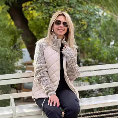 Ronja | Winterjacke für Damen, gestepptes Patchwork-Design