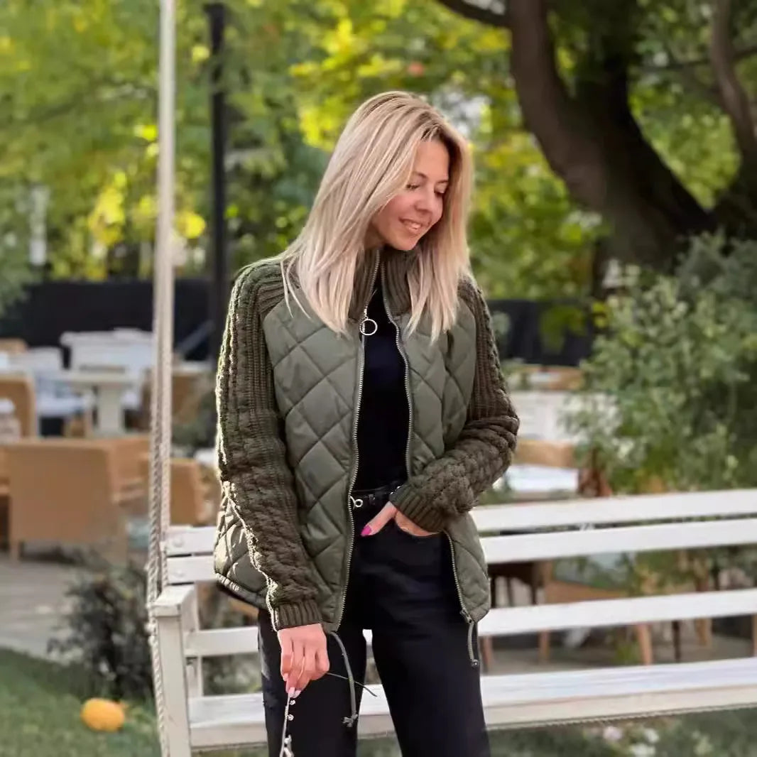 Ronja | Winterjacke für Damen, gestepptes Patchwork-Design