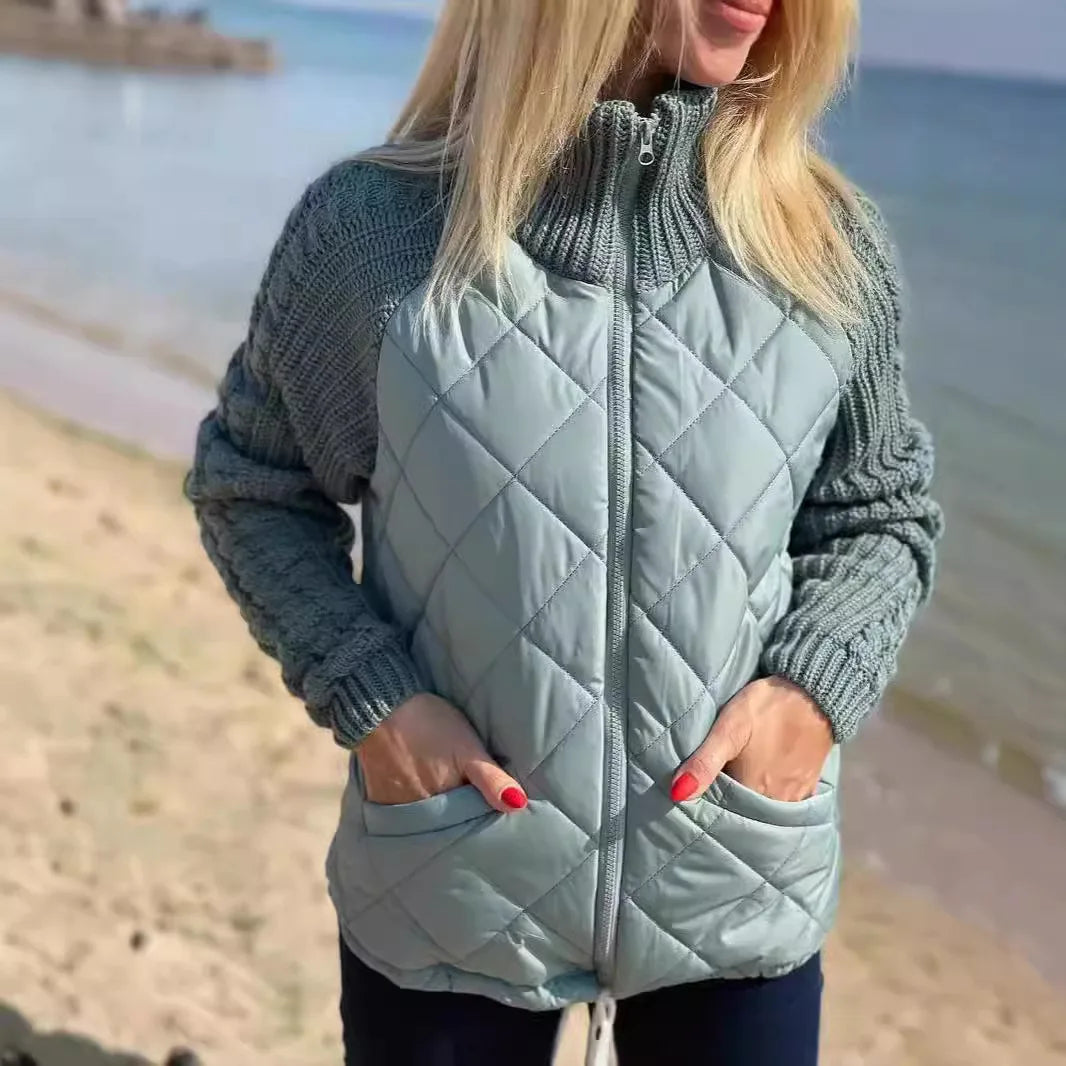 Ronja | Winterjacke für Damen, gestepptes Patchwork-Design