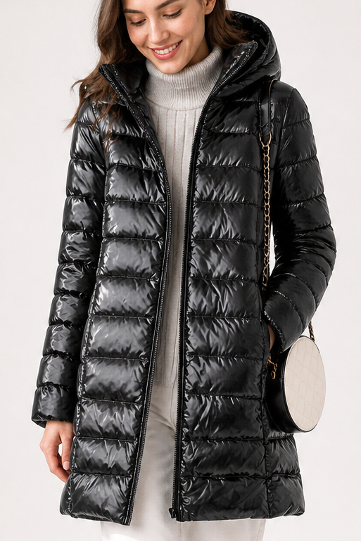 Mieke | Winterjacke Damen Steppjacke mit abnehmbarer Kapuze