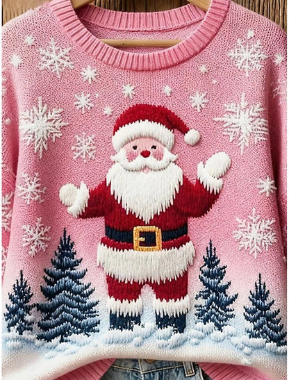 Annelie | Weihnachtspullover mit Santa-Motiv