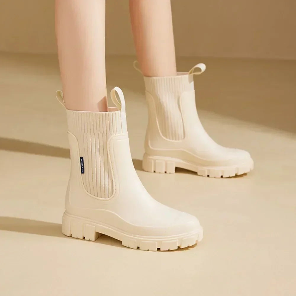 Adele | Wasserdichte Chelsea Boots für Damen mit Blockabsatz