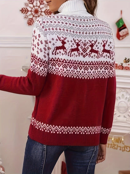 Caitlyn | Weihnachtspullover mit Rentier-Muster
